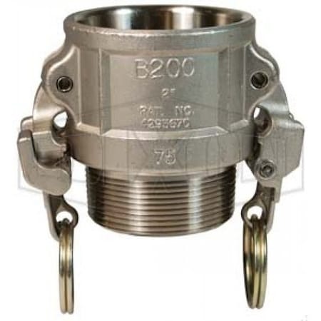 EZ Boss-Lock Type B Cam And Groove Coupler, 1-1/4 In Nominal, Female Coupler X MNPT End Style, Dome